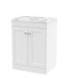 600mm Floor Standing 2-Door Vanity with Marble Top - Nuie CLC125CMT White, White colour ,image 1