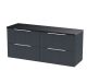 1200 Wall Hung 4-Drawer Vanity & Laminate Worktop - Hudson Reed DFF1493LSB2 Black, Black colour ,image 1