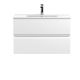 800mm Wall Hung 2-Drawer Vanity Unit & Basin 2 - Hudson Reed URB106B Satin White, White colour ,image 1