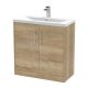 800mm Floor Standing 2 Door Vanity & Basin 1 - Hudson Reed JNU1805A Oak, Oak colour ,image 1