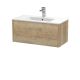 800mm Wall Hung Single Drawer Vanity & Basin 2 - Hudson Reed JNU1825B Oak, Oak colour ,image 1