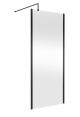 900mm Outer Framed Wetroom Screen with Support Bar - Hudson Reed WRSOBP90 Matt Black, Black colour ,image 1