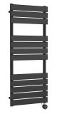 Square Flat Towel Radiator 1213x500 - Hudson Reed HL159 Black, Black colour ,image 1