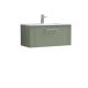 800mm Wall Hung Single Drawer Vanity & Basin 2 - Nuie DPF896B Green, Green colour ,image 1