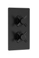Twin Thermostatic Shower Valve With Diverter - Hudson Reed KRI4207 Black, Black colour ,image 1
