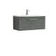 800mm Wall Hung 1 Drawer Vanity & Basin 4 - Nuie ARN525G Grey, Grey colour ,image 1