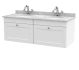 1200mm Wall Hung 2 Drawer Vanity & Marble Top - Nuie CLC194GR2 White, White colour ,image 1