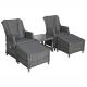 Paris 2 Seater High Back Recliner Comfort Set, Grey colour ,image 1