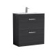 800mm Floor Standing Vanity With Basin 2 - Nuie ATH054B Charcoal Black, Hacienda Black colour ,image 1