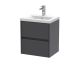500mm Wall Hung 2 Drawer Unit & Basin 1 - Nuie HAV2202A Grey, Grey colour ,image 1