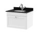 600mm Wall Hung 1 Drawer Vanity & Marble Top 1TH - Nuie CLC194BR1 White, White colour ,image 1