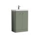 600mm Floor Standing 2 Door Unit & Basin - Nuie COR806 Green, Green colour ,image 1