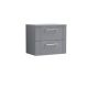 600mm Wall Hung 2 Drawer Vanity & Worktop - Nuie DPF293W Grey, Grey colour ,image 1