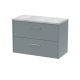 800mm Wall Hung 2 Drawer Vanity & Laminate Top - Hudson Reed JNU2326LBG Grey, Grey colour ,image 1