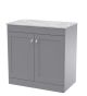 800mm Floor Standing 2-Door Vanity with Marble Top - Nuie CLC226GMT Grey, Grey colour ,image 1