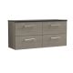 1200mm Wall Hung 4-Drawer Vanity & Laminate Worktop - Nuie ARN2524LSB2 Oak, Oak colour ,image 1