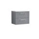 600mm Wall Hung 2 Drawer Vanity & Laminate Top - Nuie DPF293LSW Grey, Grey colour ,image 1