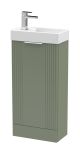 400mm Floor Standing Cabinet & Basin - Nuie FLT820 Green, Green colour ,image 1