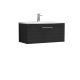 800mm Wall Hung 1 Drawer Vanity & Basin 4 - Nuie ARN625G Black, Black colour ,image 1