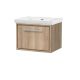 600mm Wall Hung Single Drawer Vanity with Basin - 0 Tap Hole - Hudson Reed LIL3022H Oak, Oak colour ,image 1