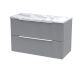 800mm Wall Hung 2-Drawer Vanity & Laminate Worktop - Hudson Reed DFF295LCM Grey, Grey colour ,image 1