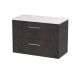 800mm Wall Hung 2 Drawer Vanity & Worktop - Hudson Reed JNU2626LSW Brown, Brown colour ,image 1