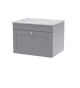 600mm Wall Hung 1-Drawer Vanity with Marble Top - Nuie CLC294GMT Grey, Grey colour ,image 1