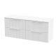 1200mm Wall Hung 4 Drawer Vanity & Worktop - Hudson Reed DFF193W2 White, White colour ,image 1