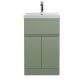 500mm Floor Standing 2 Door/Drawer Unit & Basin 3 - Hudson Reed URB801D Green, Green colour ,image 1