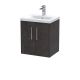 500mm Wall Hung 2 Door Vanity & Basin 1 - Hudson Reed JNU2621A Brown, Brown colour ,image 1
