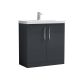800mm Floor Standing 2 Door Vanity & Basin 1 - Nuie ARN1405A Black, Black colour ,image 1