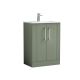 600mm Floor Standing 2 Door Vanity & Basin 2 - Nuie DPF825B Green