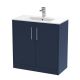 800mm Floor Standing 2-Door Vanity & Basin 2 - Hudson Reed JNU2905B Blue, Blue colour ,image 1
