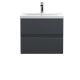 600mm Wall Hung 2 Drawer Vanity & Basin 1 - Hudson Reed URB1404A Black, Black colour ,image 1