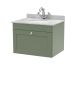 600mm Wall Hung 1 Drawer Vanity & Marble Top 1TH - Nuie CLC894GR1 Green, Green colour ,image 1