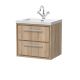 600mm Wall Hung 2-Drawer Vanity with Basin - 1 Tap Hole - Hudson Reed LIL3024L Oak, Oak colour ,image 1