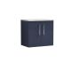 600mm Wall Hung 2-Door Vanity & Laminate Worktop - Nuie ARN2923LBG Blue, Blue colour ,image 1