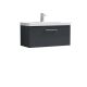 800mm Wall Hung 1 Drawer Vanity & Basin 3 - Nuie ARN1425D Black, Black colour ,image 1