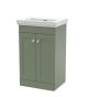 500mm Floor Standing 2 Door Vanity & Basin 0TH - Nuie CLC823H Green, Green colour ,image 1