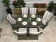 Victoria Grey Rattan Rectangular Dining Set With 6 Dining Chairs, Grey colour ,image 1