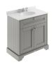 800mm Cabinet & Marble Top (3TH) - Hudson Reed LOF232 Storm Grey, Grey colour ,image 1