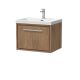 600mm Wall Hung Single Drawer Vanity with Basin - 1 Tap Hole - Hudson Reed LIL2722E Oak, Oak colour ,image 1