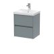 500mm Wall Hung 2 Drawer Unit & Basin 3 - Nuie HAV2302D Grey, Grey colour ,image 1