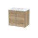 600 Wall Hung 2-Door Vanity & Laminate Worktop - Hudson Reed JNU1823LCM Oak, Oak colour ,image 1