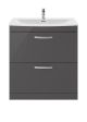 800mm Floor Standing Cabinet With Basin 4 - Nuie ATH079G Gloss Grey, Grey colour ,image 1