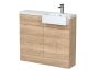 1000mm Combination Unit & Right Hand Semi Recessed Basin - Hudson Reed CBI3049 Oak, Oak colour ,image 1