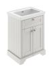 600mm 2-Door Vanity & Classic Basin 0TH - Hudson Reed LOF444 Timeless Sand, Cream colour ,image 1