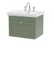 600mm Wall Hung 1-Drawer Vanity & Basin 3TH - Nuie CLC894B Green, Green colour ,image 1