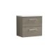 600mm Wall Hung 2 Drawer Vanity & Laminate Top - Nuie ARN2524LSW Oak, Oak colour ,image 1