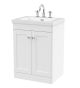 600mm Floor Standing 2-Door Vanity with Basin - 3 Tap Hole - Nuie CLC125M White, White colour ,image 1